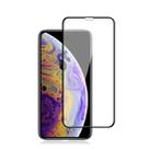 For iPhone XS / X mocolo 0.33mm 9H 2.5D Silk Print Tempered Glass Film (Black) - 1