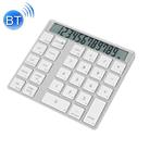 MC Saite MC-58AG USB Charging Bluetooth 3.0 Numeric Keyboard with 12-digit Display & LED indicator for Laptop Desktop PC Notebook(Silver White)(Silver) - 1