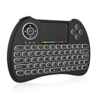H9 2.4GHz Mini Wireless Air Mouse QWERTY Keyboard with Colorful Backlight & Touchpad for PC, TV(Black) - 4