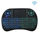 2.4GHz Mini i8 Wireless QWERTY Keyboard with Colorful Backlight & Touchpad & Multimedia Control for PC, Android TV BOX, X-BOX Player, Smartphones(Black) - 2