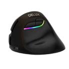 DELUX M618 Mini 2.4G Wireless 2400DPI USB Rechargeable Ergonomic Vertical Mouse (Black) - 1
