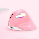 DELUX M618 Mini 2.4G Wireless 2400DPI USB Rechargeable Ergonomic Vertical Mouse (Pink) - 1