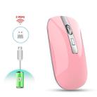 HXSJ M30 Rechargeable Wireless Mouse Metal Wheel Mute 2.4G Office Mouse 500 mAh Built-in Battery(Pink) - 1