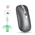 HXSJ M30 Rechargeable Wireless Mouse Metal Wheel Mute 2.4G Office Mouse 500 mAh Built-in Battery(Grey) - 1