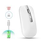 HXSJ M30 Rechargeable Wireless Mouse Metal Wheel Mute 2.4G Office Mouse 500 mAh Built-in Battery(White) - 1