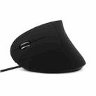 CM0093 Wired Version 2.4GHz Three-button Vertical Mouse for Left-hand, Resolution: 1000DPI / 1200DPI / 1600DPI, Cable Length：1.7m(Black) - 1