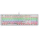 MSEZ HJK820-7 104-keys Electroplated Punk Keycap Colorful Backlit Wired Mechanical Gaming Keyboard, Support Autonomous Shaft Change(Silver) - 1