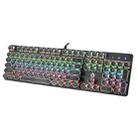 MSEZ HJK900-5 104-keys Electroplated Punk Keycap Colorful Backlit Wired Mechanical Gaming Keyboard(Black) - 1