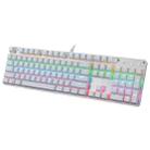 MSEZ HJK900-10 104-keys Ordinary Two-color Keycap Colorful Backlight Wired Mechanical Gaming Keyboard(Silver) - 1