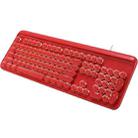 MSEZ HJK960-3 104-keys Electroplated Round Ice Crystal Two-color Punk Keycap Colorful Backlit Wired Mechanical Gaming Keyboard(Red) - 1