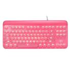 MSEZ HJK916-3 104-keys Round Ice Crystal Two-color Punk Keycap White Backlit Wired Mechanical Gaming Keyboard(Pink) - 1