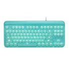 MSEZ HJK916-3 104-keys Round Ice Crystal Two-color Punk Keycap White Backlit Wired Mechanical Gaming Keyboard(Cyan) - 1