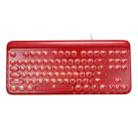 MSEZ HJK916-3 104-keys Round Ice Crystal Two-color Punk Keycap White Backlit Wired Mechanical Gaming Keyboard(Red) - 1