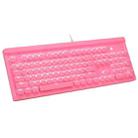 MSEZ HJK970-4 104-keys Square Ice Crystal Two-color Chocolate Keycap Colorful Backlit Wired Mechanical Gaming Keyboard(Pink) - 1