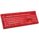 MSEZ HJK970-4 104-keys Square Ice Crystal Two-color Chocolate Keycap Colorful Backlit Wired Mechanical Gaming Keyboard(Red) - 1