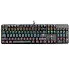 MSEZ HJK910-10 104-keys Dual-color Keycap Colorful Backlit Wired Mechanical Gaming Keyboard, Support Autonomous Shaft Change, Cable Length: 16cm(Black) - 1
