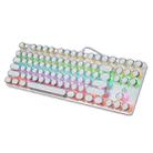 MSEZ HJK917-7 87-keys Electroplated Two-color Transparent Character Punk Keycap Colorful Backlit Wired Mechanical Gaming Keyboard, Cable Length: 1.6m(White) - 1