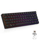 RK61 61 Keys Bluetooth / 2.4G Wireless / USB Wired Three Modes Brown Switch Tablet Mobile Gaming Mechanical Keyboard with RGB Backlight, Cable Length: 1.5m (Black) - 1
