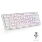 RK61 61 Keys Bluetooth / 2.4G Wireless / USB Wired Three Modes Brown Switch Tablet Mobile Gaming Mechanical Keyboard with RGB Backlight, Cable Length: 1.5m (White) - 1