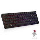 RK61 61 Keys Bluetooth / 2.4G Wireless / USB Wired Three Modes Red Switch Tablet Mobile Gaming Mechanical Keyboard with RGB Backlight, Cable Length: 1.5m (Black) - 1