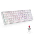 RK61 61 Keys Bluetooth / 2.4G Wireless / USB Wired Three Modes Red Switch Tablet Mobile Gaming Mechanical Keyboard with RGB Backlight, Cable Length: 1.5m (White) - 1