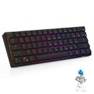 RK61 61 Keys Bluetooth / 2.4G Wireless / USB Wired Three Modes Blue Switch Tablet Mobile Gaming Mechanical Keyboard with RGB Backlight, Cable Length: 1.5m (Black) - 1
