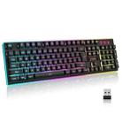 K10 2.4G LED Backlit Thin Film Wireless Gaming Keyboard for PC Computer / Laptops - 1