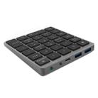 N970 Pro Dual Modes Aluminum Alloy Rechargeable Wireless Bluetooth Numeric Keyboard with USB HUB (Grey) - 1