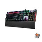 AULA F2088 108 Keys Mixed Light Mechanical Brown Switch Wired USB Gaming Keyboard with Metal Button (Black) - 1
