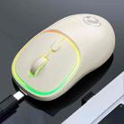 iMICE W-618 Rechargeable 4 Buttons 1600 DPI 2.4GHz Silent Wireless Mouse for Computer PC Laptop (Milk Tea) - 1