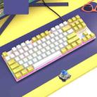 FOREV FV-301 87-keys Blue Axis Mechanical Gaming Keyboard, Cable Length: 1.6m(Yellow + White) - 1