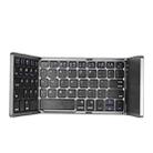 B033 Rechargeable 3-Folding 64 Keys Bluetooth Wireless Keyboard with Touchpad(Grey) - 1