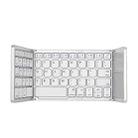 B033 Rechargeable 3-Folding 64 Keys Bluetooth Wireless Keyboard with Touchpad(Silver) - 1