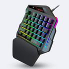 HXSJ V500 35 Keys Colorful Mixed Light Gaming One-handed Keyboard, Built-in Converter, Support for PS3 / PS4 - 2