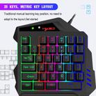 HXSJ V500 35 Keys Colorful Mixed Light Gaming One-handed Keyboard, Built-in Converter, Support for PS3 / PS4 - 5