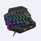 HXSJ V500 35 Keys Colorful Mixed Light Gaming One-handed Keyboard, Built-in Converter, Support for PS3 / PS4 - 6