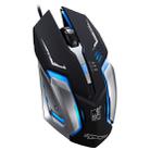 Chasing Leopard K1 USB 1600DPI Three-speed Adjustable LED Backlight Mute Wired Optical Gaming Mouse, Length: 1.3m(Black) - 1