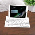 B908 Ultra-slim 78 Keys Bluetooth Wireless Keyboard with Concave Mobile Phone Holder (White) - 1