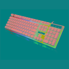 ZGB G21 104 Keys USB Wired Mechanical Feel Colorful Backlight Office Computer Keyboard Gaming Keyboard(White) - 1
