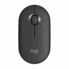 Logitech Pebble Cobblestone Shape Thin 3-keys 1000DPI Mute Wireless Bluetooth Optical Mouse, Wireless Range: 10m (Black) - 1