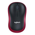 Logitech M186 Wireless Mouse Office Power Saving USB Laptop Desktop Computer Universal (Black Red) - 1