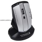 MZ-011 2.4GHz 1600DPI Wireless Rechargeable Optical Mouse with HUB Function(Black Silver) - 1