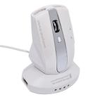 MZ-011 2.4GHz 1600DPI Wireless Rechargeable Optical Mouse with HUB Function(Pearl White) - 1