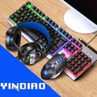 YINDIAO K002 USB Wired Mechanical Feel Sound Control RGB Backlight Keyboard + Optical Silent Mouse + Headset Set(Black) - 1