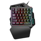 HXSJ V100 Universal One-hand 35-Keys Mechanical Blue Axis Seven-color Backlight Wired Gaming Keyboard, Length: 1.6m - 1
