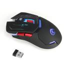 HXSJ X30 6-keys USB Rechargeable Colorful Glowing 2400DPI Three-speed Adjustable Wireless Optical Gaming Mouse (Black) - 1