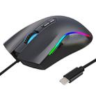 HXSJ A869 Type-C 7200dpi 6-modes Adjustable 7-keys RGB Light Wired Game Mouse - 1