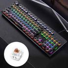 YINDIAO Electroplating Punk Mixed Light USB Mechanical Gaming Wired Keyboard, Tea Shaft (Black) - 1