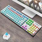 AULA F2068 104-keys Punk Round Key Cap Mixing Light Mechanical Blue Switch Metal Panel Wired USB Gaming Keyboard, Length: 1.6m (White) - 1