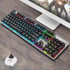 AULA F2068 104-keys Square Key Cap Mixing Light Mechanical Black Switch Metal Panel Wired USB Gaming Keyboard, Length: 1.6m (Black) - 1